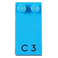 Braille Brick 2 x 4 with 2 Studs ⠉ and 'C 3' Print