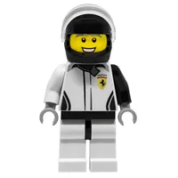 Race Driver, White Torso, White Legs, Black Helmet, Ferrari