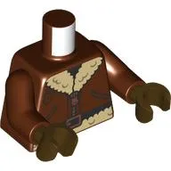 Torso, Bomber Jacket, Thich Tan Fur Collar, Copper Zipper print, Reddish Brown Arms and Hands