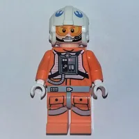 Rebel Pilot Snowspeeder, Orange Flight Suit, White Helmet, Orange and Yellow Visor