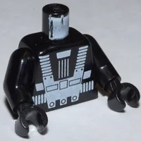 Torso Space Suit, Blacktron I Print (2018 Version), Black Arms and Hands