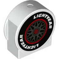 Duplo Brick 1 x 3 x 2 Round Top, Cut Away Sides with Tire Print