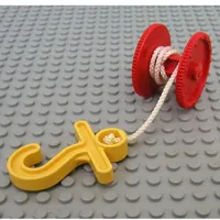 Duplo Winch Drum, Yellow Hook Short with Cross Bar, String