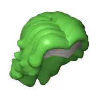 Hair and Tiara, Long Wavy with Parted Bangs, Silver Tiara Print