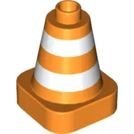 Duplo Cone 2 x 2 Square Base with White Reflective Safety Stripes Print