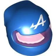 Helmet, Formula 1 with Trans-Dark Pink Visor pattern and White 'W' print
