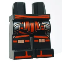 Hips and Black Legs with Red/Metal Pink/Silver Samurai Armor, Red Sash print