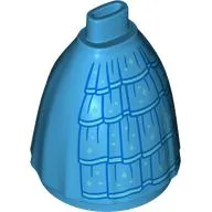 Minidoll Skirt Full with No Hips or Feet with Gown, Dark Blue Trim, Bright Light Blue Decorations print