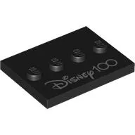 Plate Special 3 x 4 with 1 x 4 Center Studs and 'Disney 100' Print