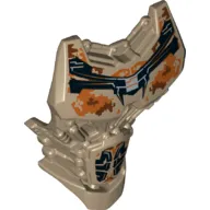 Large Figure Torso Cover with Black Armour and Orange and Brown Patches Print