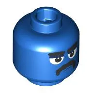 Minifig Head, White Eyes, Big Black Eyebrows, Moustache