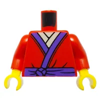 Torso, Robes, Dark Purple Trim, Belt, Tan Shirt print, Red Arms, Yellow Hands
