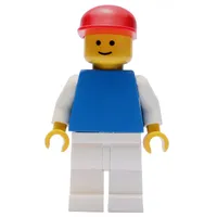 Blue Torso, White Legs, Red Cap