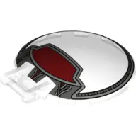 Dish 6 x 6 Inverted - No Studs with Handle Cockpit Print, Dark Red Patch