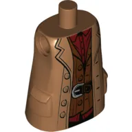 Torso Large, Long Coat with Molded Pockets, Broad Lapels, Red Shirt, Reddish Brown Vest, Black Belt with Silver Buckle Print (Hagrid)