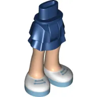 Minidoll Hips and Layered Skirt with Light Nougat Legs and White Shoes with 2 Medium Azure Laces Print