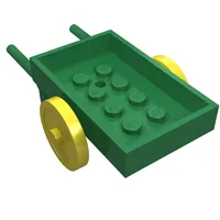 Fabuland, Equipment Wheelbarrow with 2 Yellow Wheels and Red Axle [Complete Assembly]