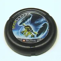 Large Figure Throwing Disk, Jet / Judge, 3 Pips, Jet Throwing 2 Disks Print