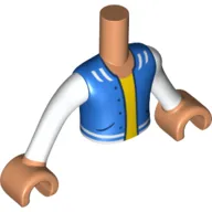 Minidoll Torso Boy with Blue Jacket, Yellow Shirt, White Sleeves, Nougat Arms and Hands