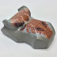 Animal Body Part, Dinosaur, Spinosaurus Head with Dark Orange and Light Gray Scales