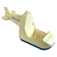 Duplo Helicopter Body without Skids with Blue Base and 'POLICE' Print