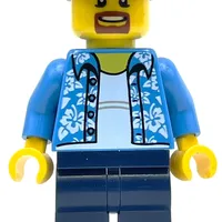 Dark Azure Torso, Dark Blue Legs, Dark Red Cap