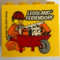 Brick 2 x 4 x 3 with 'LEGOLAND FERIENDORF', Wheelbarrow Print
