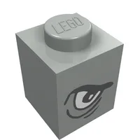Brick 1 x 1 with Angry Eye Left / Sad Eye Right Print