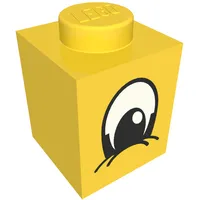 Brick 1 x 1 with Eye Squinting Black and White Print