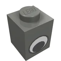 Brick 1 x 1 with Simple Eye Black and White Print