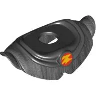 Minifig Neckwear Armour Breastplate / Pauldron with Yellow Zurg Symbol in Red Circle Print