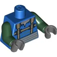 Torso Shirt, Gray Harness Print (Turk Falso), Dark Green Arms, Dark Bluish Gray Hands