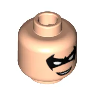 Minifig Head Nightwing, Black Eyemask, Smile Print [Blocked Open Stud]