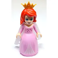 Ariel - Human Form, Bright Pink Gown, White Cape