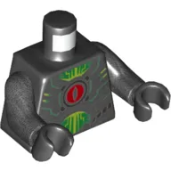 Torso Armor, Red Eye, Circuitry Print (InfectoByter), Pearl Titanium Arms, Black Hands