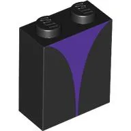 Brick 1 x 2 x 2 with Inside Stud Holder with Purple Shape print