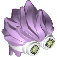 Hair with Goggles, Short Streaks, White Goggles with Olive Green Glasses print