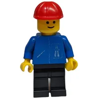 Man, Blue Jacket with Highway Logo, Black Legs, Red Hard Hat