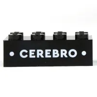 Brick 2 x 4 with White 'CEREBRO' print