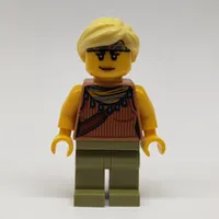 Jessica Sharpe, Vest Top with Necklace, Olive Green Legs, Bright Light Yellow Hair