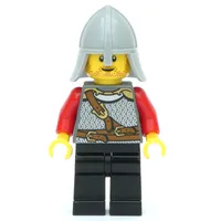 Knight - Dark Bluish Grey Torso, Black Legs, Light Bluish Grey Helmet