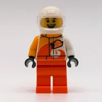 Driver - White Torso, Orange Legs, White Helmet