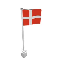 Flag on Flagpole, Wave with Denmark Print