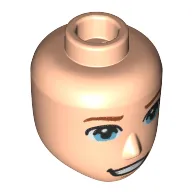 Minidoll Head Male Blue Eyes, Mouth Teeth Stern Grin print