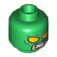 Minifig Head HYDRA Henchman, Dual Sided, Yellow Eyes, Clenched Teeth, Yellow 'H' on Back Print [Hollow Stud]