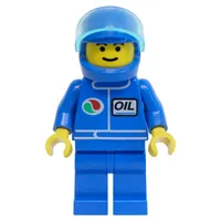 Racer, Blue Jacket with Octan Logo, Blue Legs, Blue Helmet with Visor