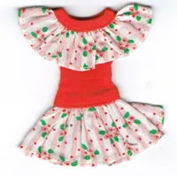 Scala, Dress with Pink Flower Ruffled Collar and Skirt
