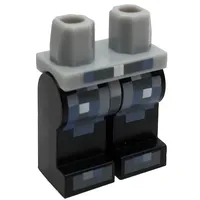 Hips and Black Legs with Pixelated Light Bluish Gray, Sand Blue and Silver Armor