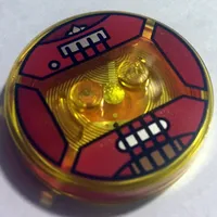 Function Brick Round 4 x 4 x 2/3 with 2 Studs and Red Guitar with Strings Print