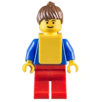 Soccer Player Blue Torso, Red Legs, Yellow Vest, Female 3